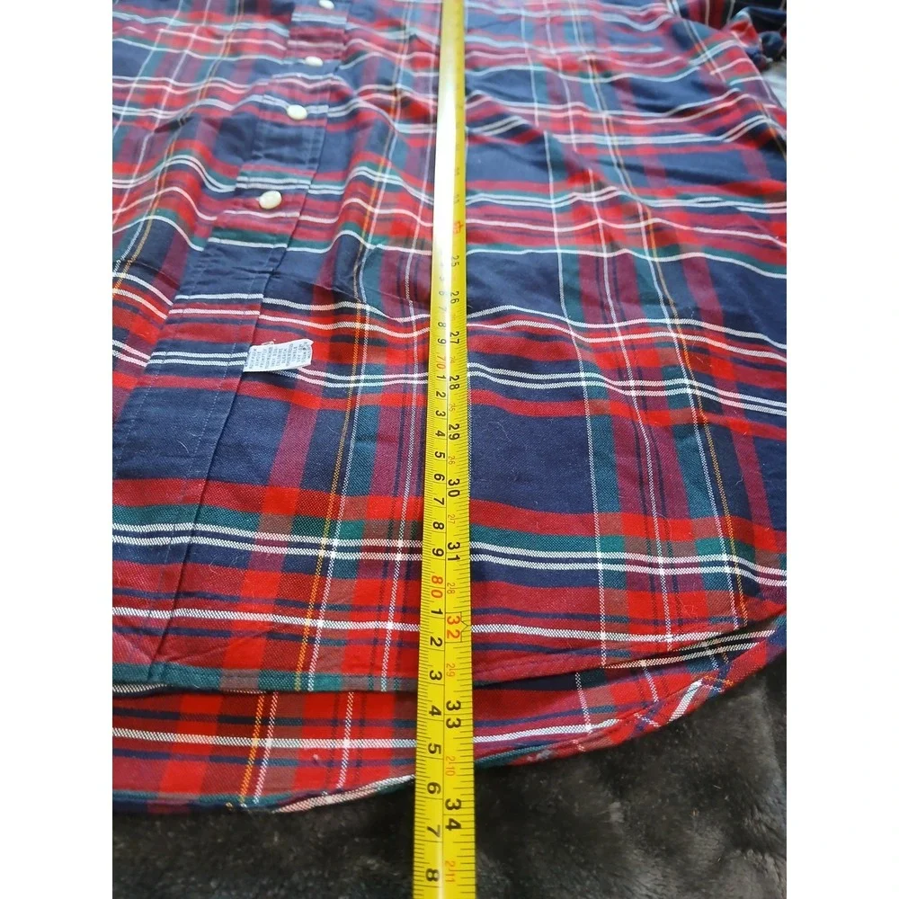 Polo Ralph‎ Lauren The Big Shirt MENS LARGE Button Up red Plaid